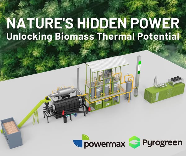 生物炭、发电及供热三合一 | Powermax Pyrogreen生物质碳化系统